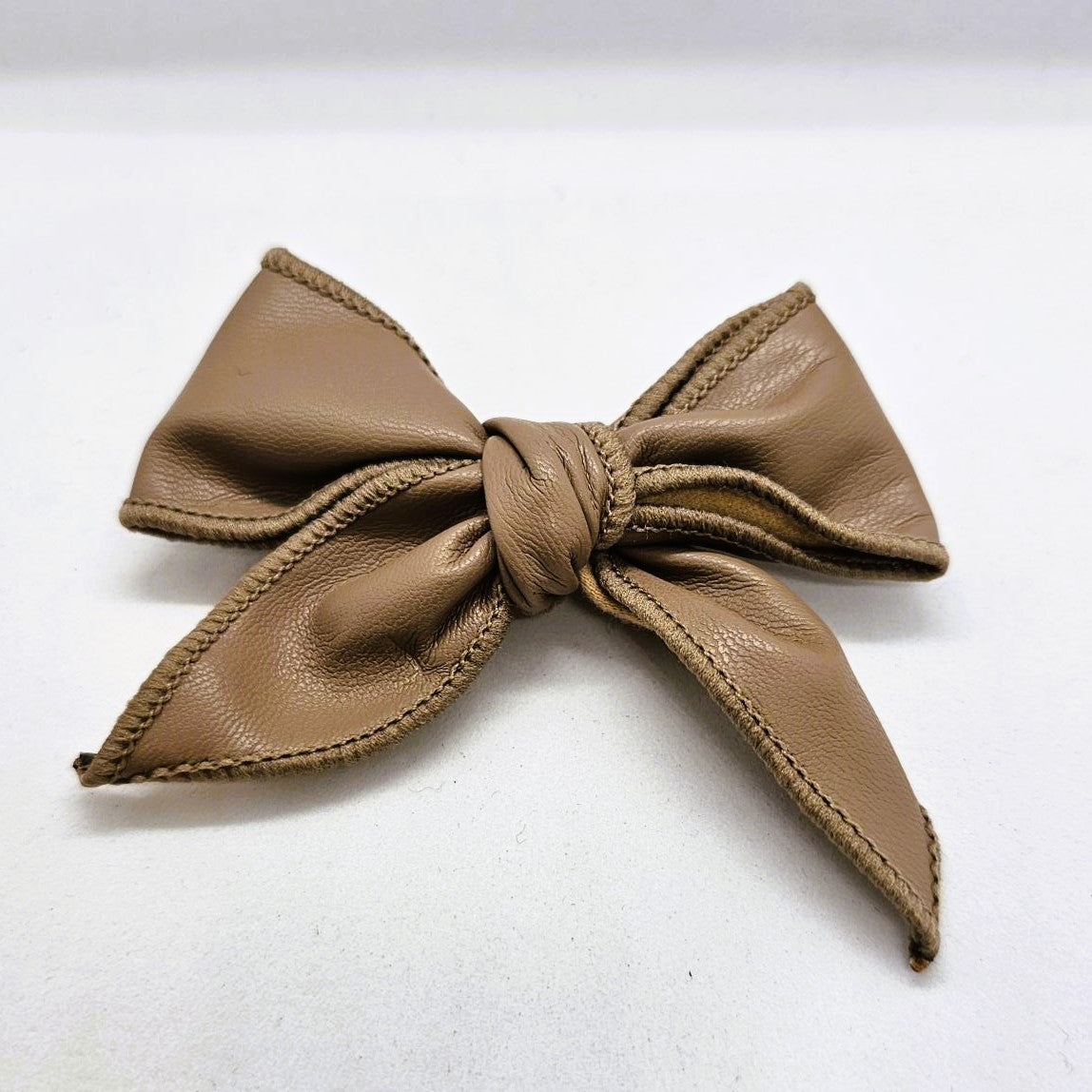 Ivanka Faux Leather Bow on Alligator Clip