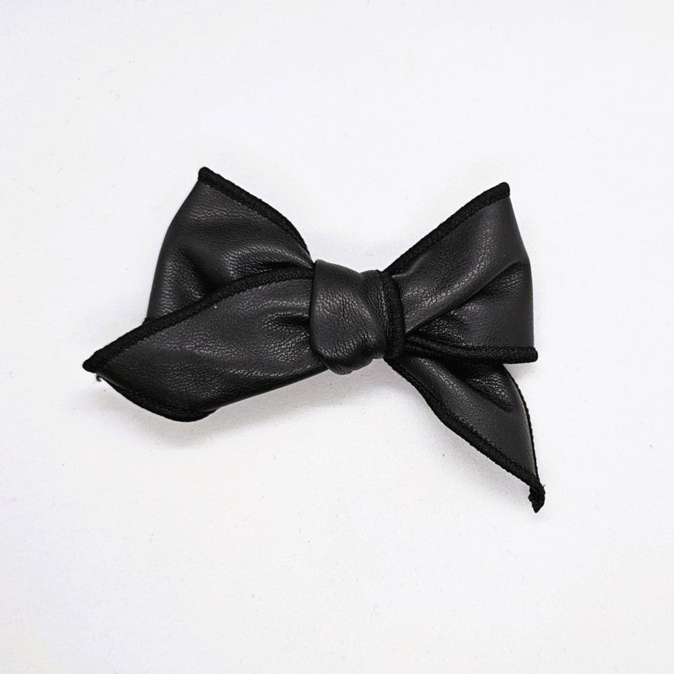 Ivanka Faux Leather Bow on Alligator Clip