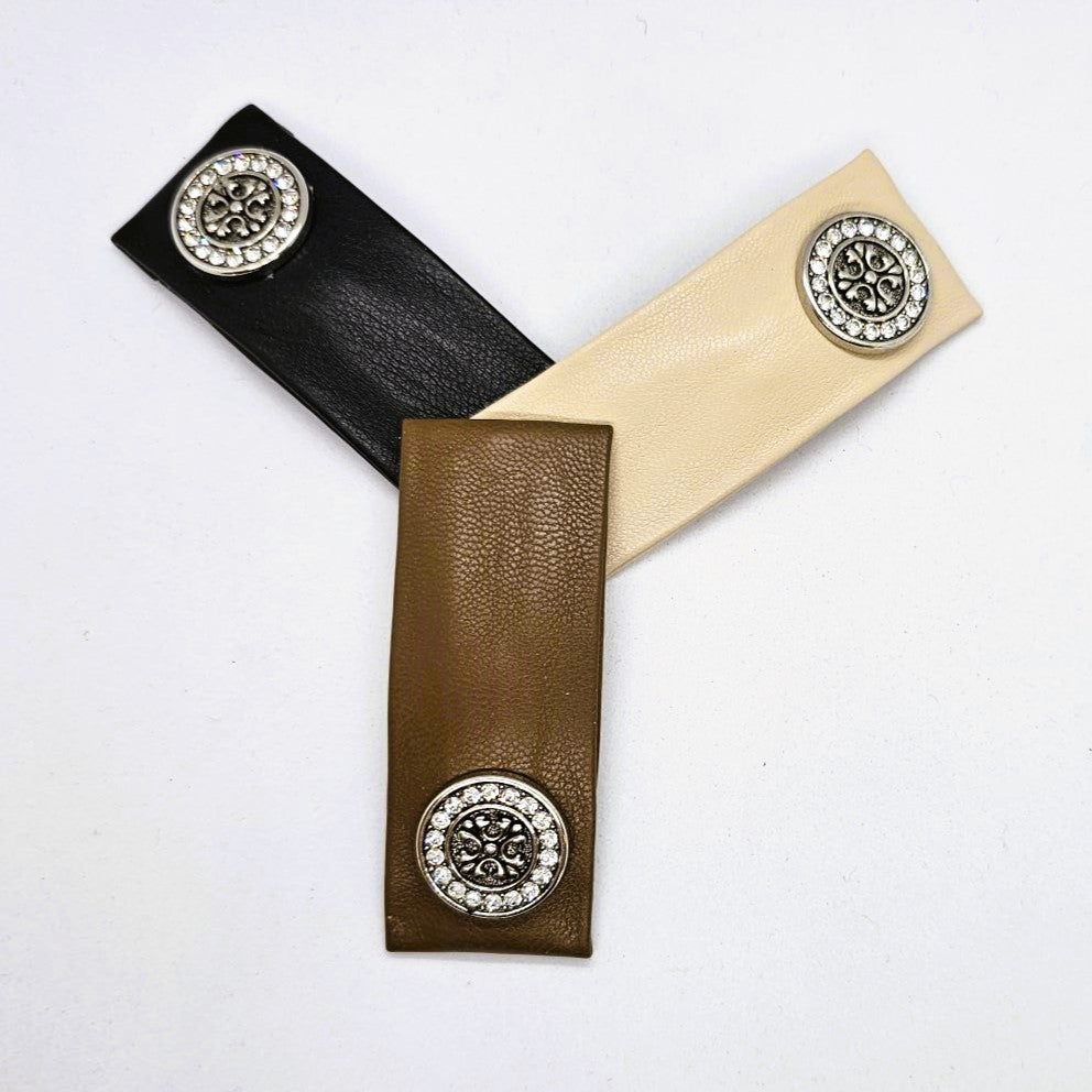 Stacey Faux Leather Snap Clip