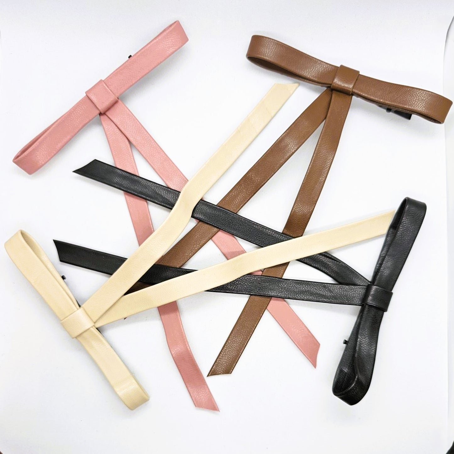 Caroline Faux Leather Long-Tailed Bow