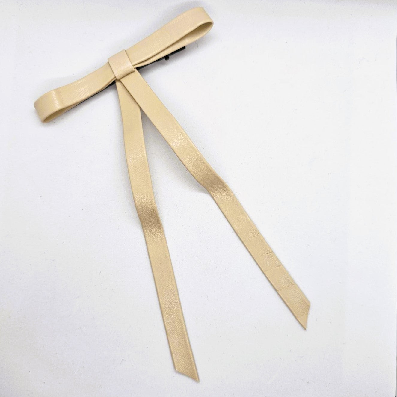 Caroline Faux Leather Long-Tailed Bow