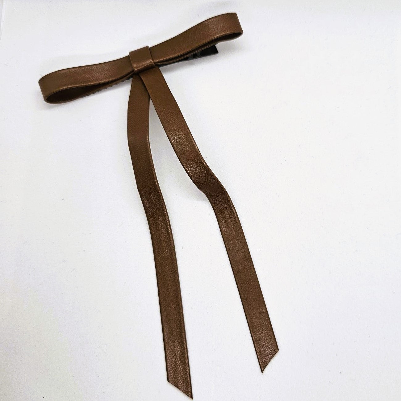 Caroline Faux Leather Long-Tailed Bow