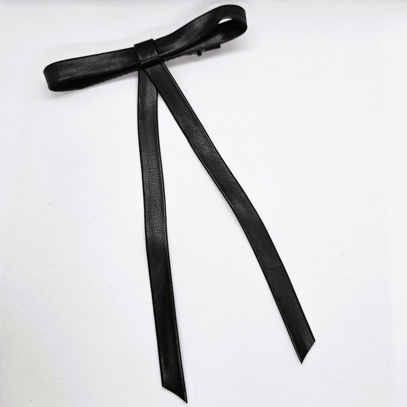 Caroline Faux Leather Long-Tailed Bow