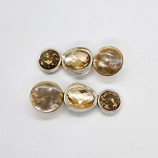 Tamara Bronze Metal & Resin Alligator Clip - Pair