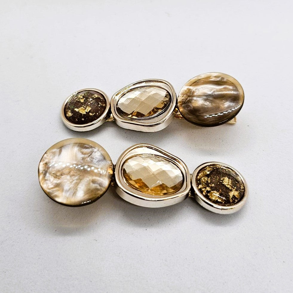 Tamara Bronze Metal & Resin Alligator Clip - Pair