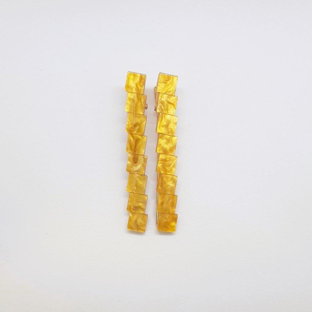 Charlotte Marbled Resin Alligator Clip - Pair